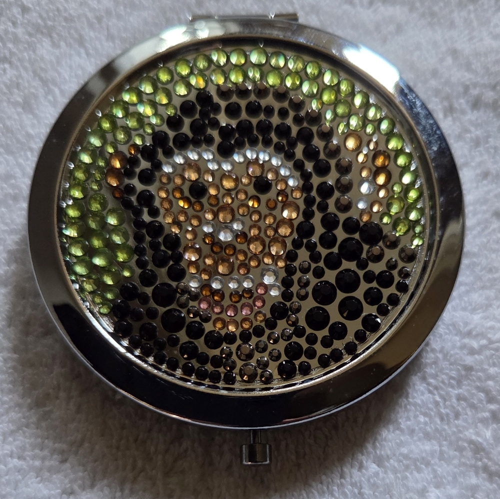 Monkey Rhinestone Compact Mirror